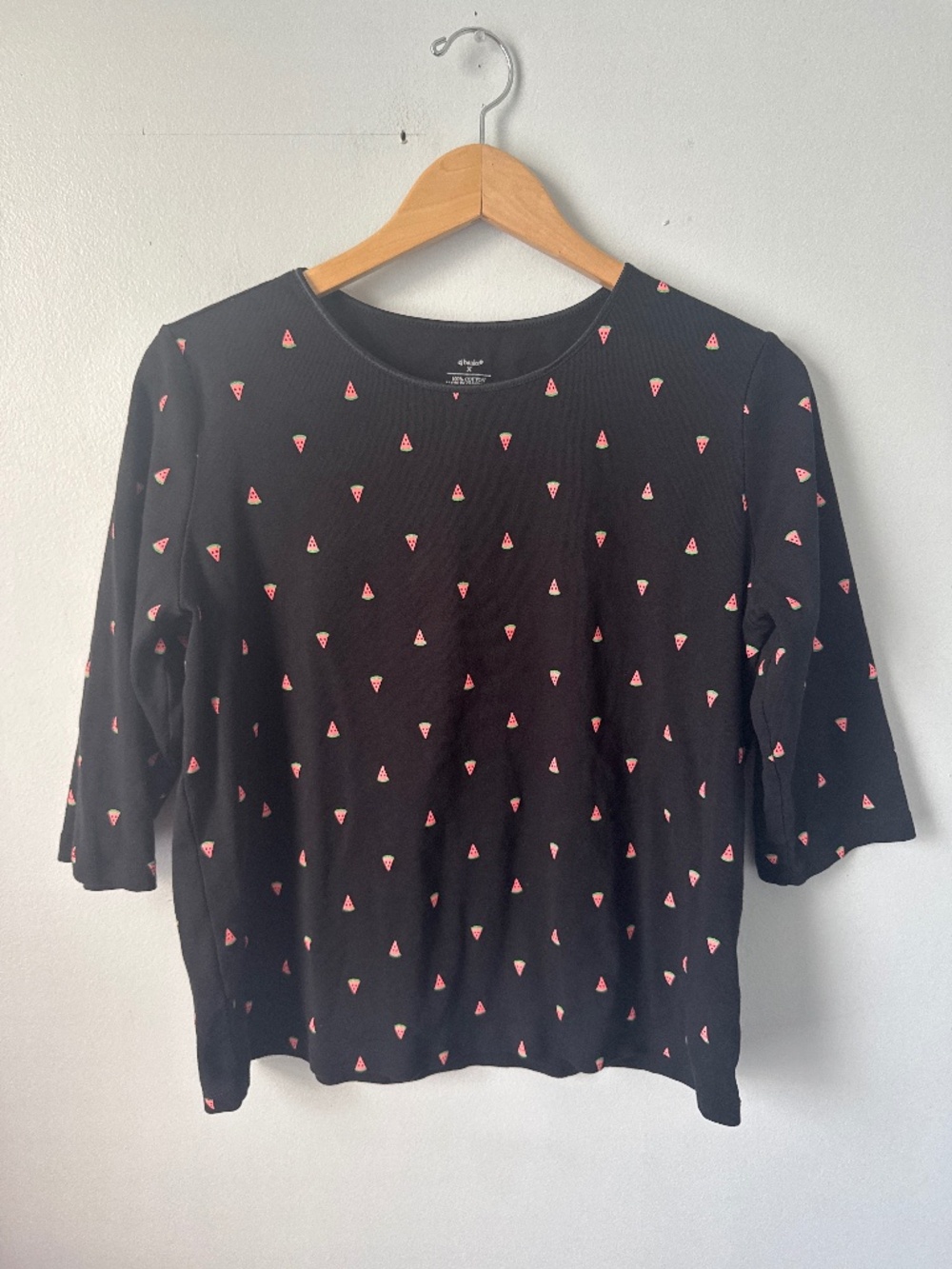 CJ banks watermelon cotton three-quarter length sleeve T